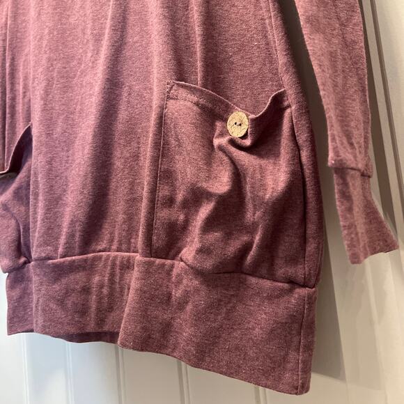 Levaca Women’s Button Cowl Neck Long Sleeve Jersey Pullover‎ Top Size M Pink - Picture 3 of 5